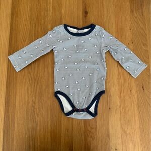 Moi Striped Bodysuit with Navy Accents